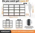 HOMEDANT 28" W 5 Tier Heavy Duty Garage Shelving Adjustable Metal Rack Storage - Image 7