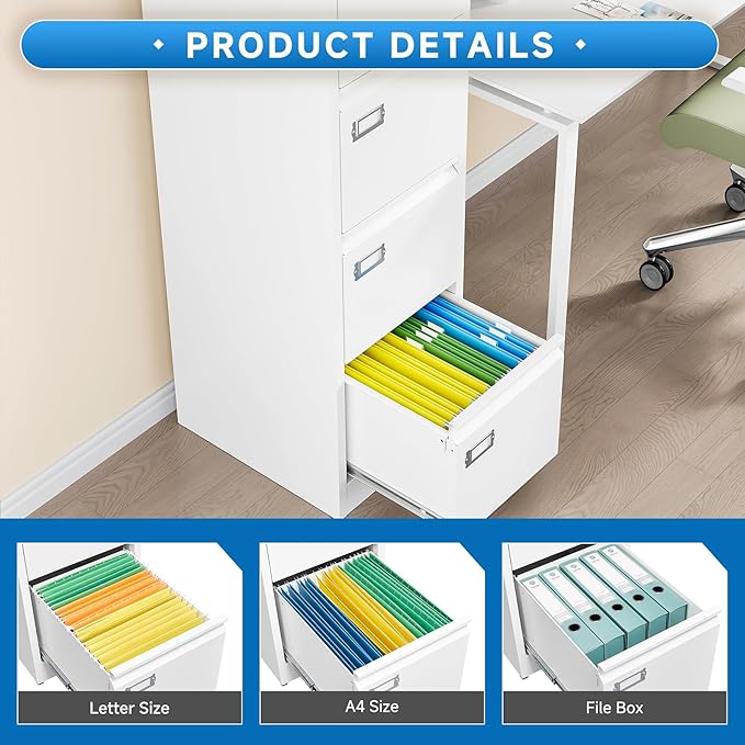 BYNSOE 4 Drawer File Cabinet - Image 6
