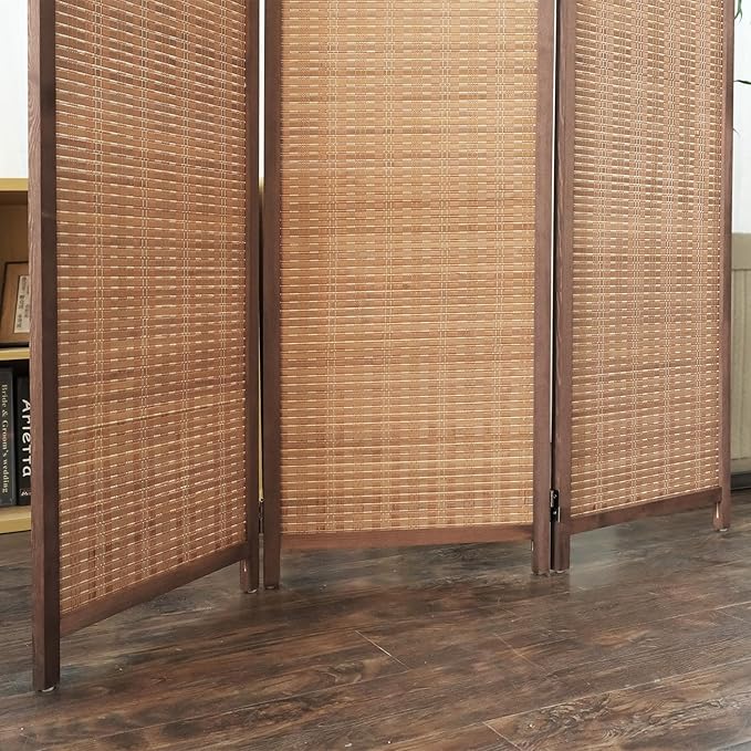 Furnnylane 3 Panel Bamboo Room Divider and Folding Panel Screen, Bamboo Panel - Image 5