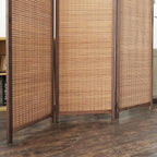 Furnnylane 3 Panel Bamboo Room Divider and Folding Panel Screen, Bamboo Panel - Image 5