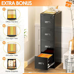 INTERGREAT 4 Drawer Vertical File Cabinet, Tall Lockable Cabinets - Image 3