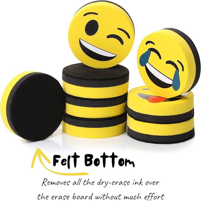 Mr. Pen- Smiley Magnetic Whiteboard Erasers, 8 Pack - Image 4