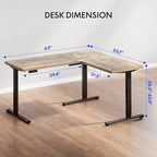 FLEXISPOT L Shaped Standing Desk, 63 x 55 Inch Electric Height Adjustable - Image 3