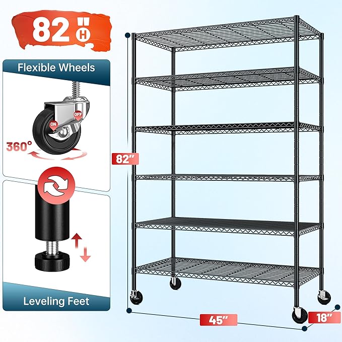 Romorgniz 82" H X45 W X18 D Storage Shelves - Image 3