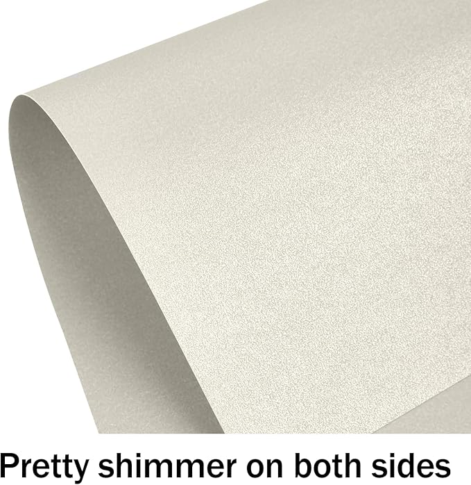 100 Sheets Silver Shimmer Cardstock 8.5 x 11 Metallic Paper, Goefun 80lb Card - Image 3