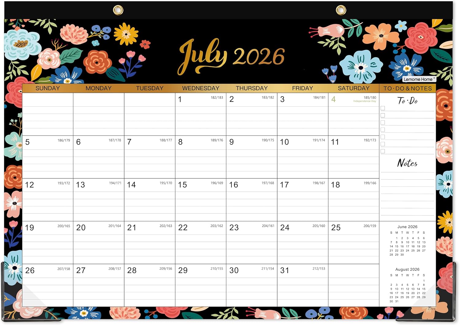 Calendar 2026-2027 - Desk Calendar 2026-2027 | 18-Month Desk/Wall Calendar, Jul. 2026 - Dec. 2027, 16.8" x 12", Desk calendar with Corner Protectors, Ruled Blocks