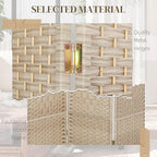 HOMCOM 3 Panel Room Divider, Hand-Woven Freestanding Wall Partition - Image 5