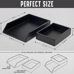 Demigo Desk Organizer Letter Tray Set of 2, Acacia Wood Tabletop Desktop - Image 2