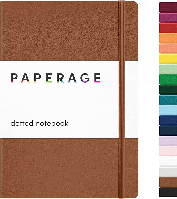 PAPERAGE Dotted Journal Notebook, 160 Pages, Medium 5.6 in x 8 in by PAPERAGE