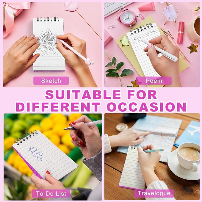 Tenceur 6 Pcs Pocket Notebook Bulk Small 3x5 Inch Spiral Notepads Mini Top - Image 5