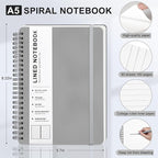 ABERLLS Gray Lined Spiral Journal Notebook - Image 2