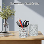 EasyPAG White Pen Holder for Desk, 2 Pack Round Pen Organizer, Brush Holder for - Image 3