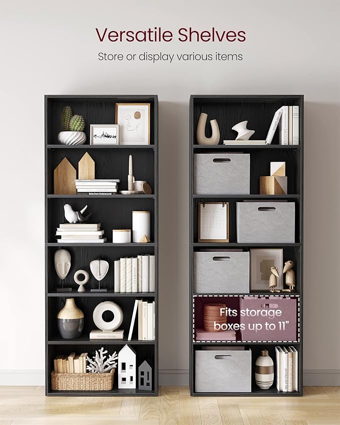 VASAGLE Set of 2 Bookshelves, 23.6 Inches Wide, 6-Tier Open Bookcases - Image 5