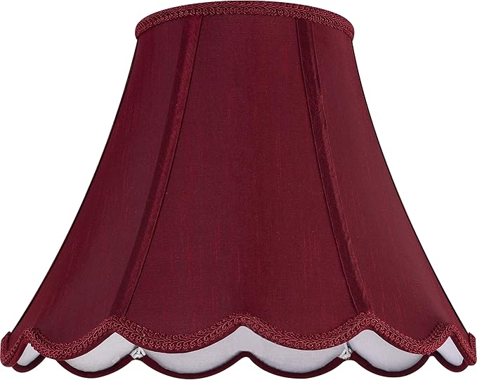 GOSO Set of 1 Elegant Leaf Scalloped Lamp Shade Burgundy, 6×13×9.8 Inch Spider - Image 5
