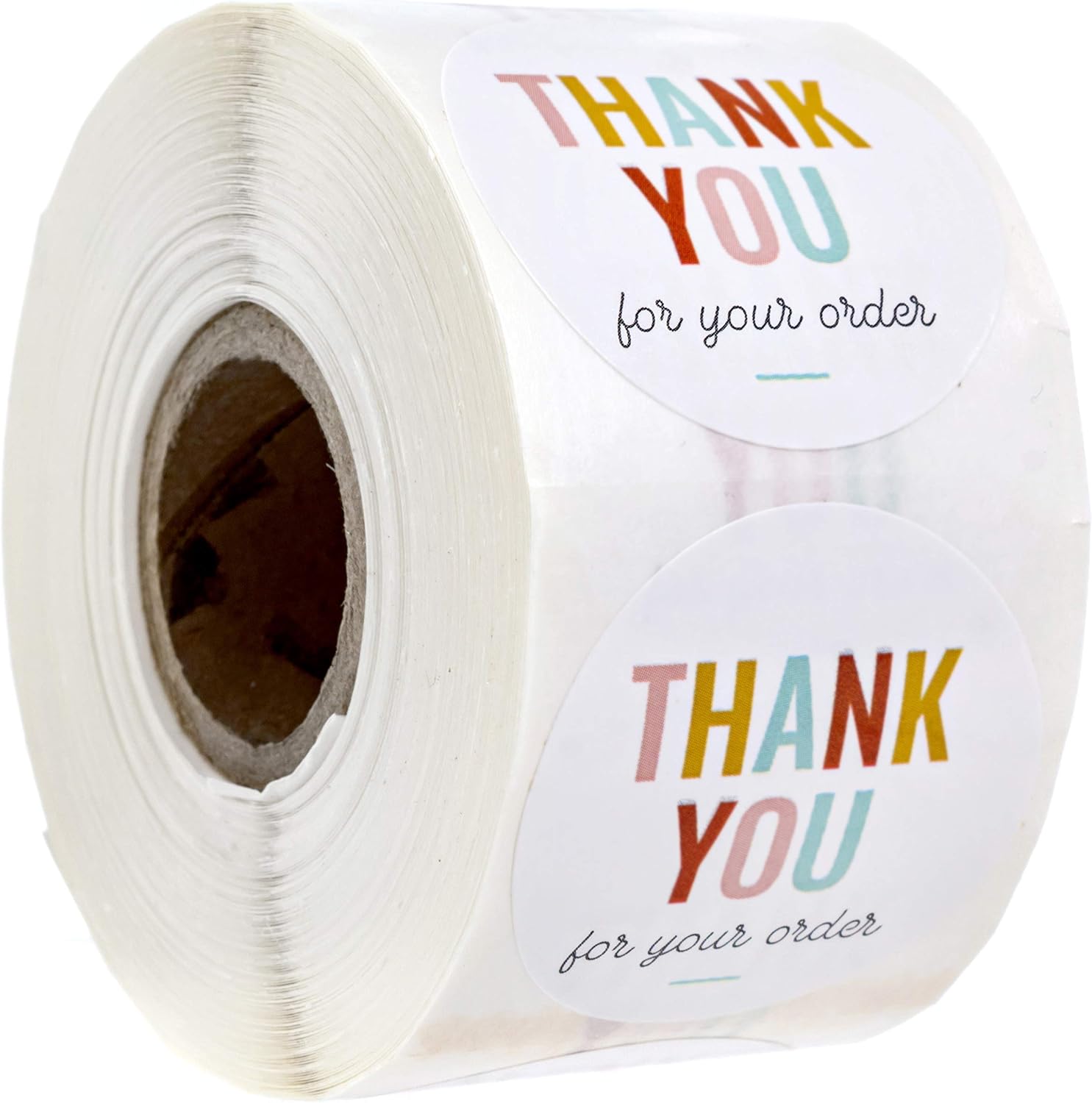 Thank You for Your Order Stickers / 500 Business Appreciation Labels / 1.5" Multi-Color Small Business Thanks Stickers/Made in The USA