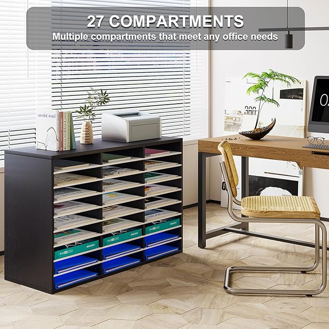 PAG Mail Sorter Organizer, Wood Literature Organizer, Student Mailbox - Image 2