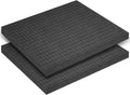Polyurethane Foam Padding, 2 PCS 16 x 12 x 1 Inch Black Perforated Pick and Pluck Foam Sheets for Tool Box, Camera, Crafts and Storage