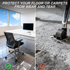 Kuyal Chair Mat for Carpet, Heavy Duty Tempered Glass Office Chair Mat | 32" x48", 1/5" Thick Computer Chair Mat with Rounded and Polished Edges, Can be Used on Carpet or Hard Floor, Ship Flat