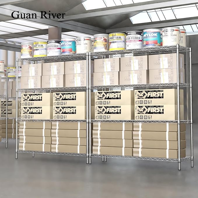 Guan River 4-Shelf Adjustable Metal Shelf Wire Shelving Unit Heavy Duty Storage - Image 7