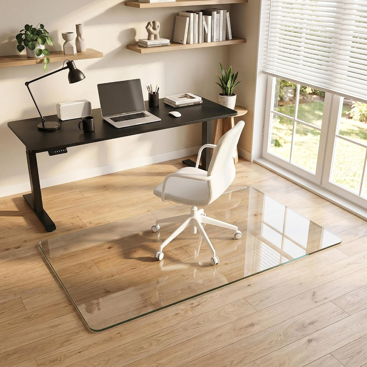 Tempered Glass Chair Mat for Hardwood Floor & Low Pile Carpet, 30" x...