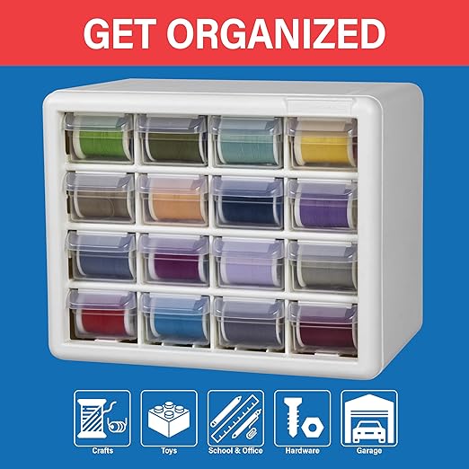 Akro-Mils 16-Drawer Plastic Drawer Storage Cabinet - Image 3