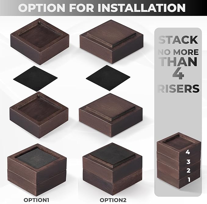 Bed Risers, Furniture Risers Can be Adjusted to 2'' 3''or 4'', Lifts Furniture - Image 2