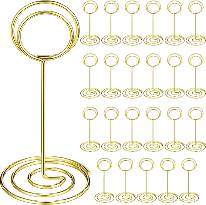 TecUnite 48 Pieces 3.35 Inch Table Number Holder Place Card Photo Holder by TecUnite