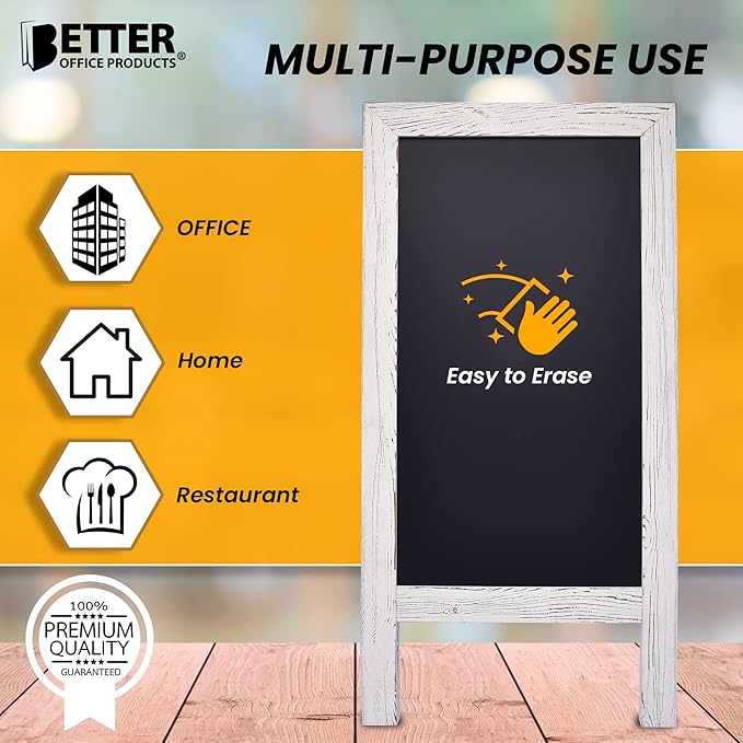 Better Office Products Magnetic A-Frame Chalkboard Sign, Extra Large 20" x 40" - Image 7