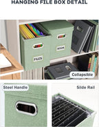Oterri File Organizer Box with Lid, Hanging Filing File Box with Mesh Pocket - Image 5