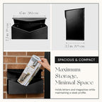 NACH Black Envelope Wall Mount Mailbox, Rust Resistant Metal Mailbox, Mailboxes - Image 4