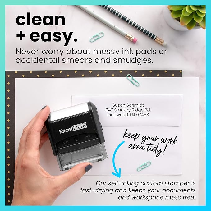 ExcelMark Custom Stamp – Clear & Crisp Impressions – Personalized Self-Inking - Image 3