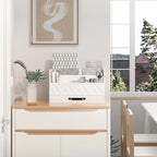 WISUCART Bamboo Mail Organizer Countertop Wood Desk Organizer Drawer Tabletop - Image 5