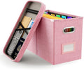 Oterri File Organizer Box with Lid, Hanging Filing File Box with Mesh Pocket by Oterri