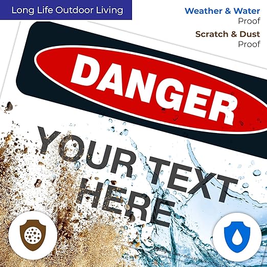 Custom Danger Sign, OSHA Sign, 10x7 Inches, Rust Free .040 Aluminum, Fade - Image 5