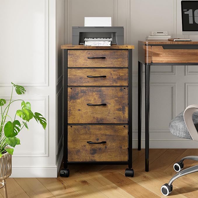 4 Drawers Mobile File Cabinet Vertical Filing Cabinet - Image 2