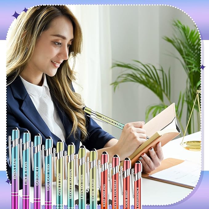 Zonon 12 Pcs Inspirational Pens Bulk Funny Ballpoint Pen - Image 7