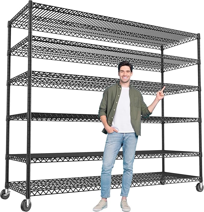 REIBII 82.6" H*60''W*17.7" D Steel Heavy Duty Wire Shelving by REIBII