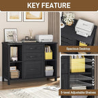 Vabches File Cabinet with 3 Drawers, Farmhouse Lateral File Cabinet Fits Files - Image 6