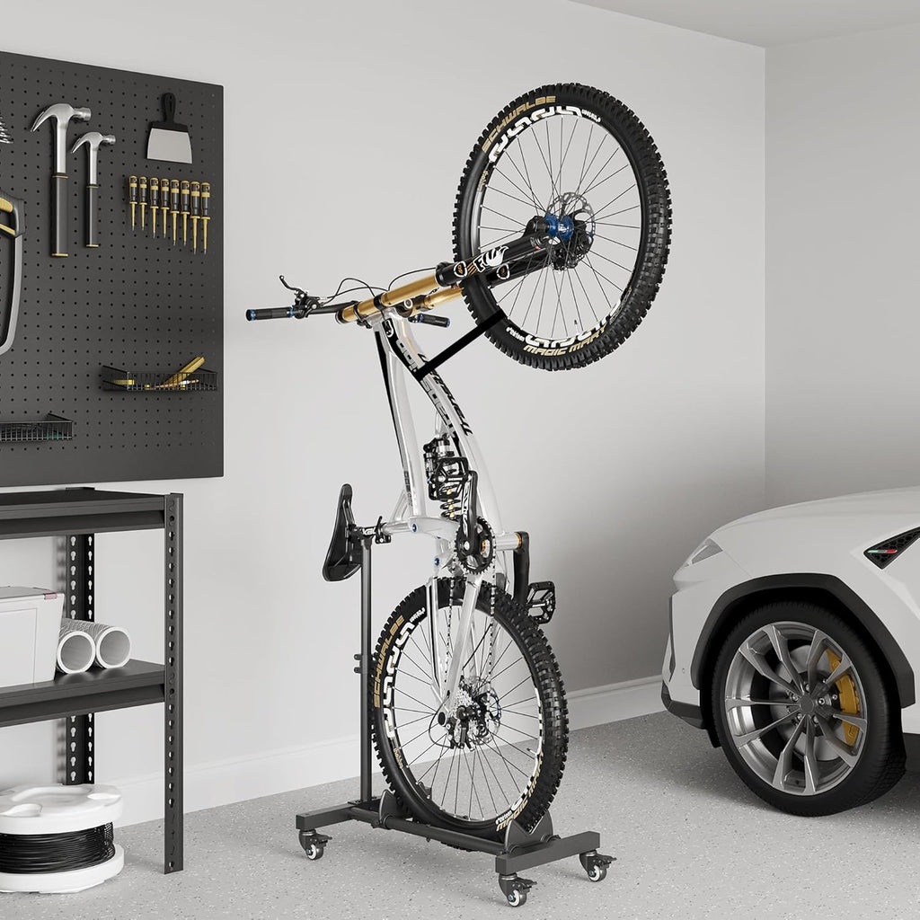 vertical bike stand, freestanding bike rack for garage, main product view