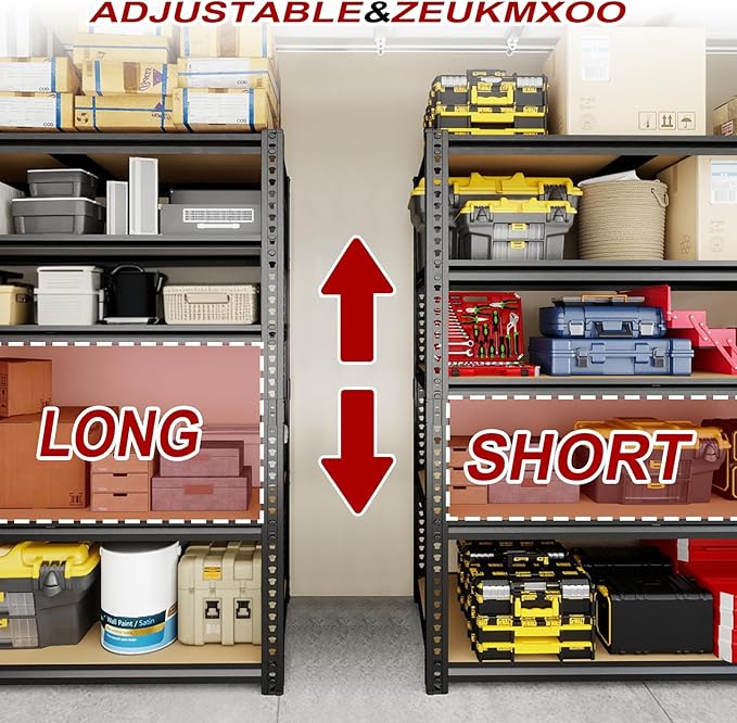 ZEUKMXOO Garage Racks for Storage，5-Tier Adjustable Garage Shelving Storage - Image 8