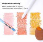 colour block 130pc soft pastel set & blending showing dimensions