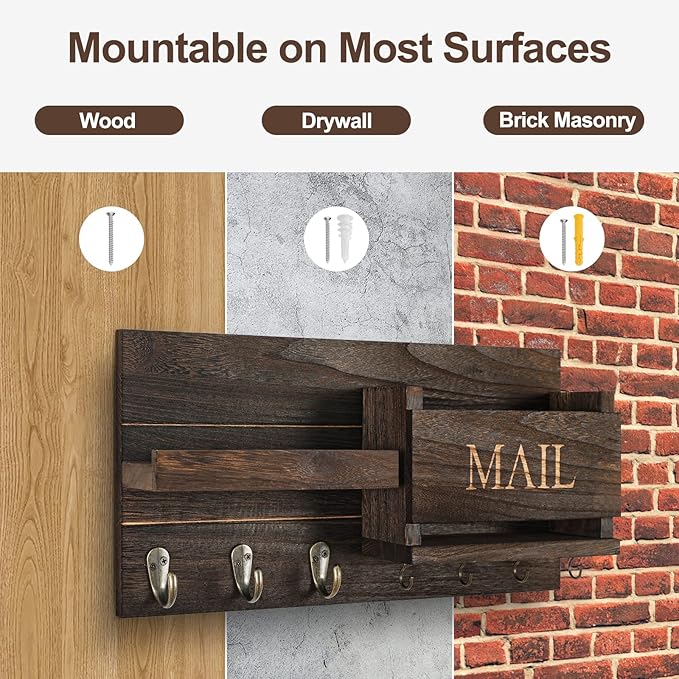 Lwenki Mail Organizer for Wall Mount – Key Holder - Image 7