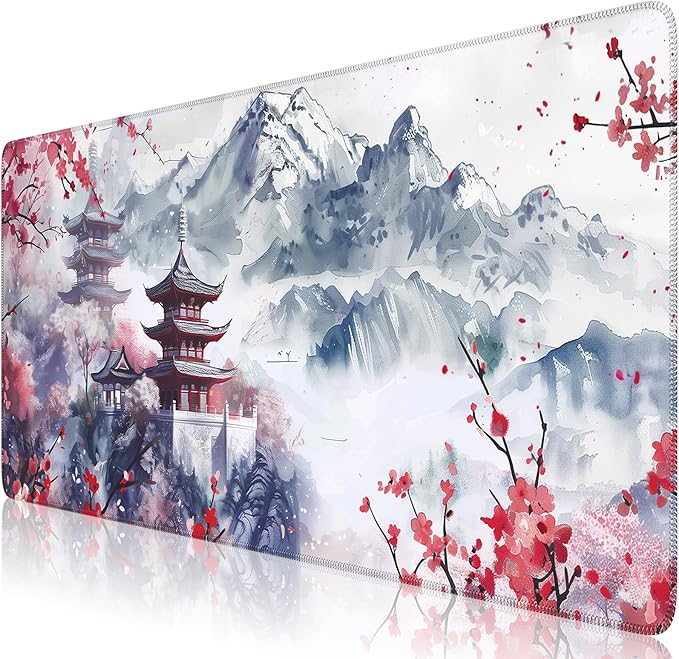 iCasso Desk Protector Mat, Large Japanese Mouse Pad, Stable Rubber Base Mousepad - Image 2