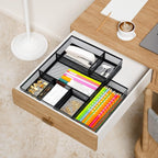 neudeco desk drawer organizer, 4 pack metal mesh on a desk or shelf
