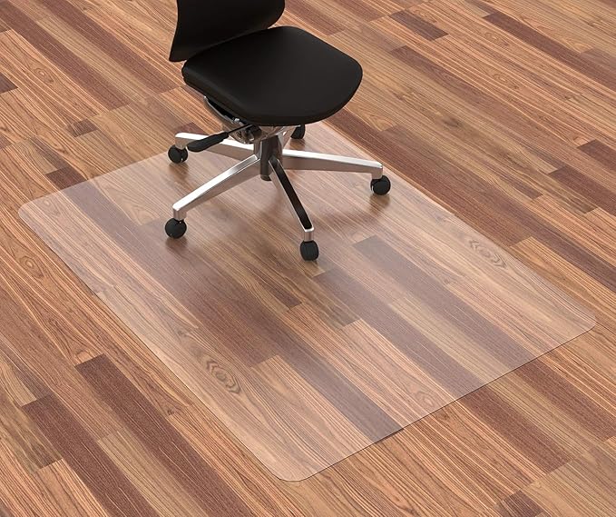 Office Chair Mat for Hardwood Floor, 48”x 36” Vinyl Desk Chair Mat Clear Floor by HOMEK