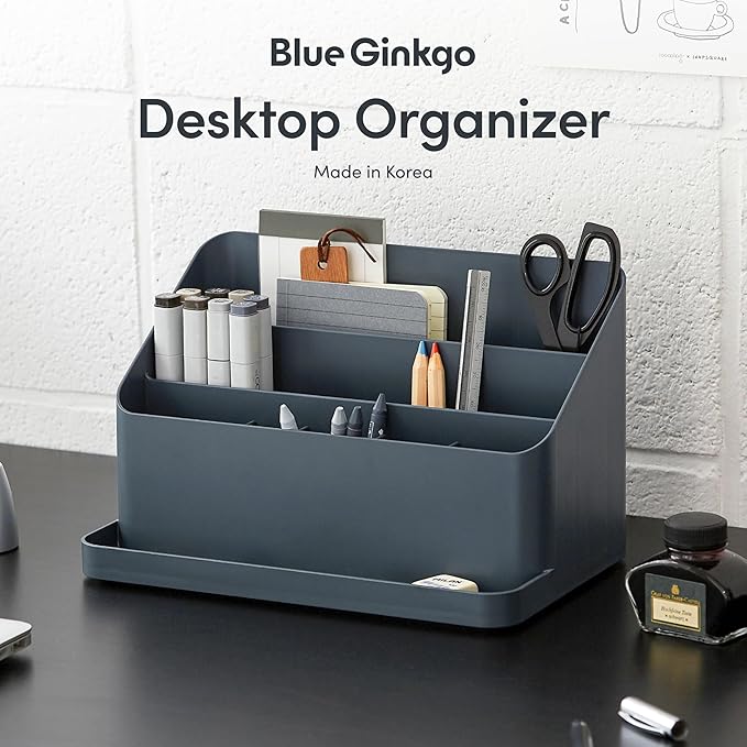 BLUE GINKGO Desk Organizer – Korean-Made Office Storage - Image 2