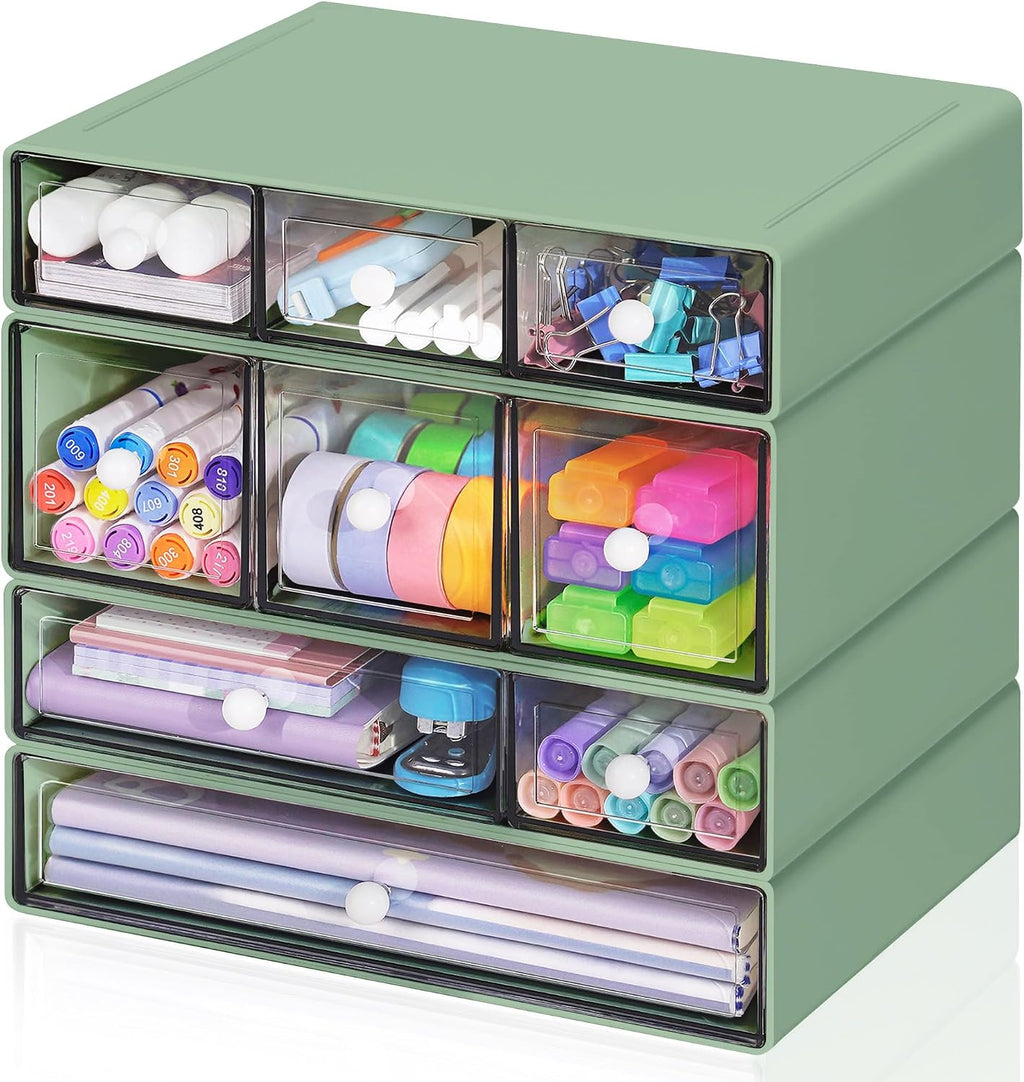 desk storage organizer with 9 drawers, 4 tiers, main product view