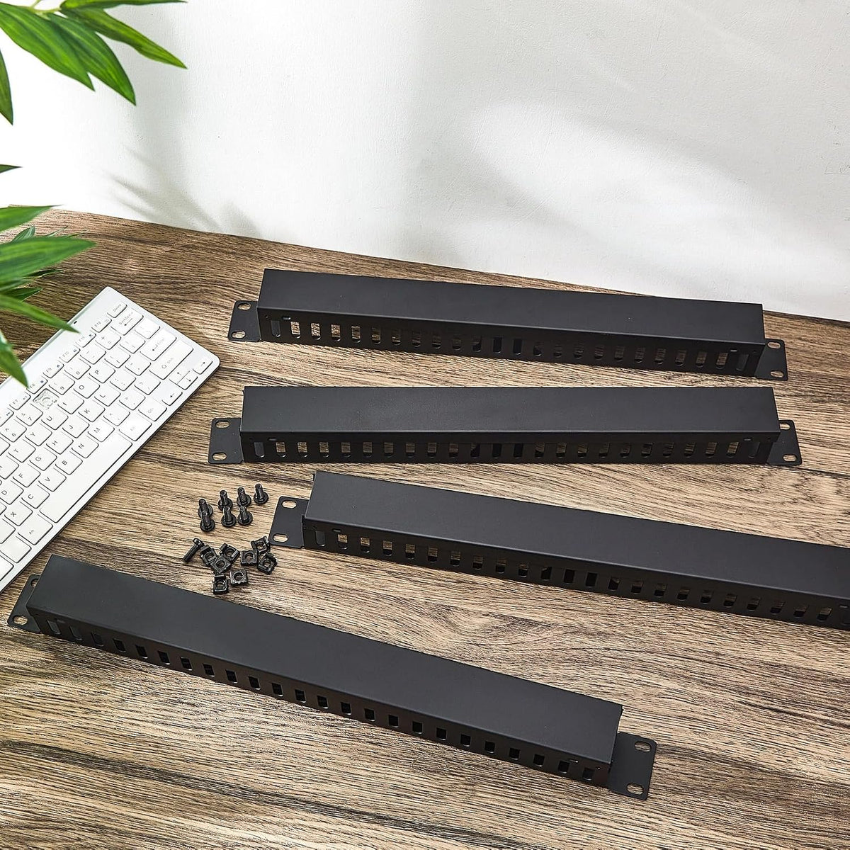 8 Pieces 19 Inch Cable Manager 1U 24 Slot Horizontal Server Rack Mount Cable ...