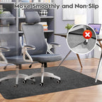 Sycoodeal Office Chair Mat for Hardwood & Tile Floor,Computer Gaming Chair Mat for Rolling Chairs Non-Curve, Anti-Slip, Heavy Duty Floor Protector for Home Office,Black (36" x 48")