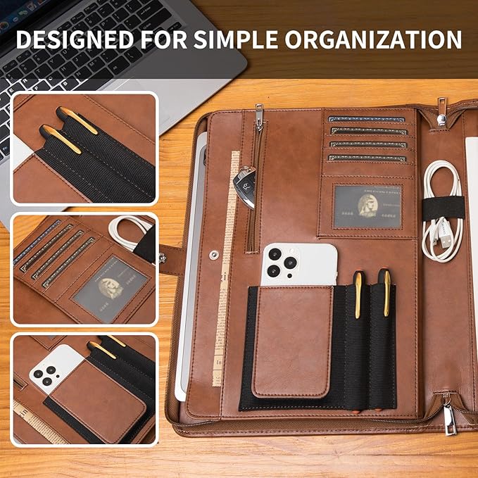 Geslun Personalized Vegan Leather Portfolio, Legal Size 8.5 x 14 Pad Holder - Image 8
